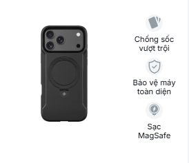 Ốp lưng magsafe iPhone 17 Pro Max nhựa TPU chống sốc, có giá đỡ Devia