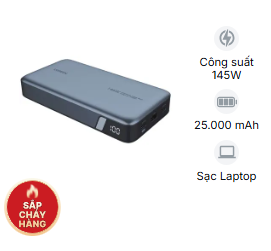 Pin Sạc Dự Phòng UGREEN 25000mAh 145W sạc nhanh hai chiều cho Laptop, Điện Thoại PB205